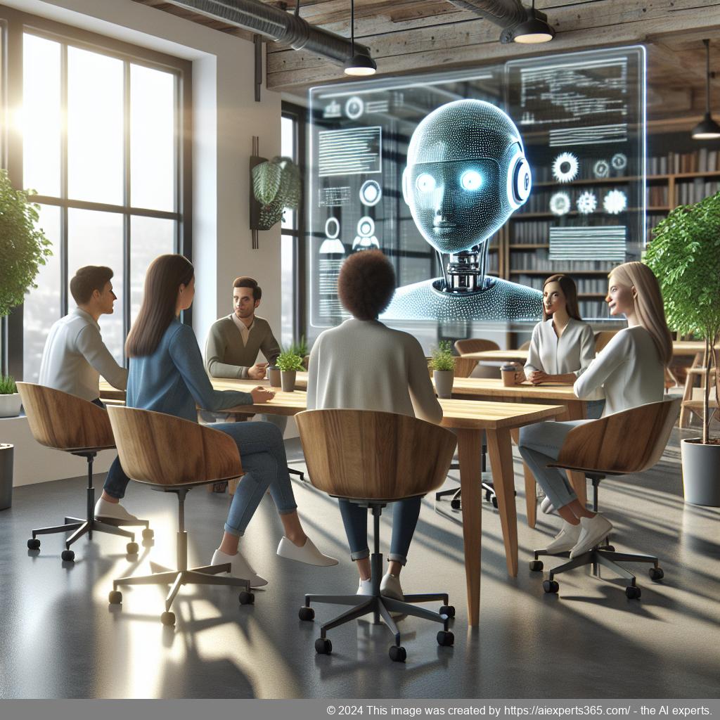 A visually engaging representation of a diverse group interacting with a modern AI-driven WordPress chatbot interface.