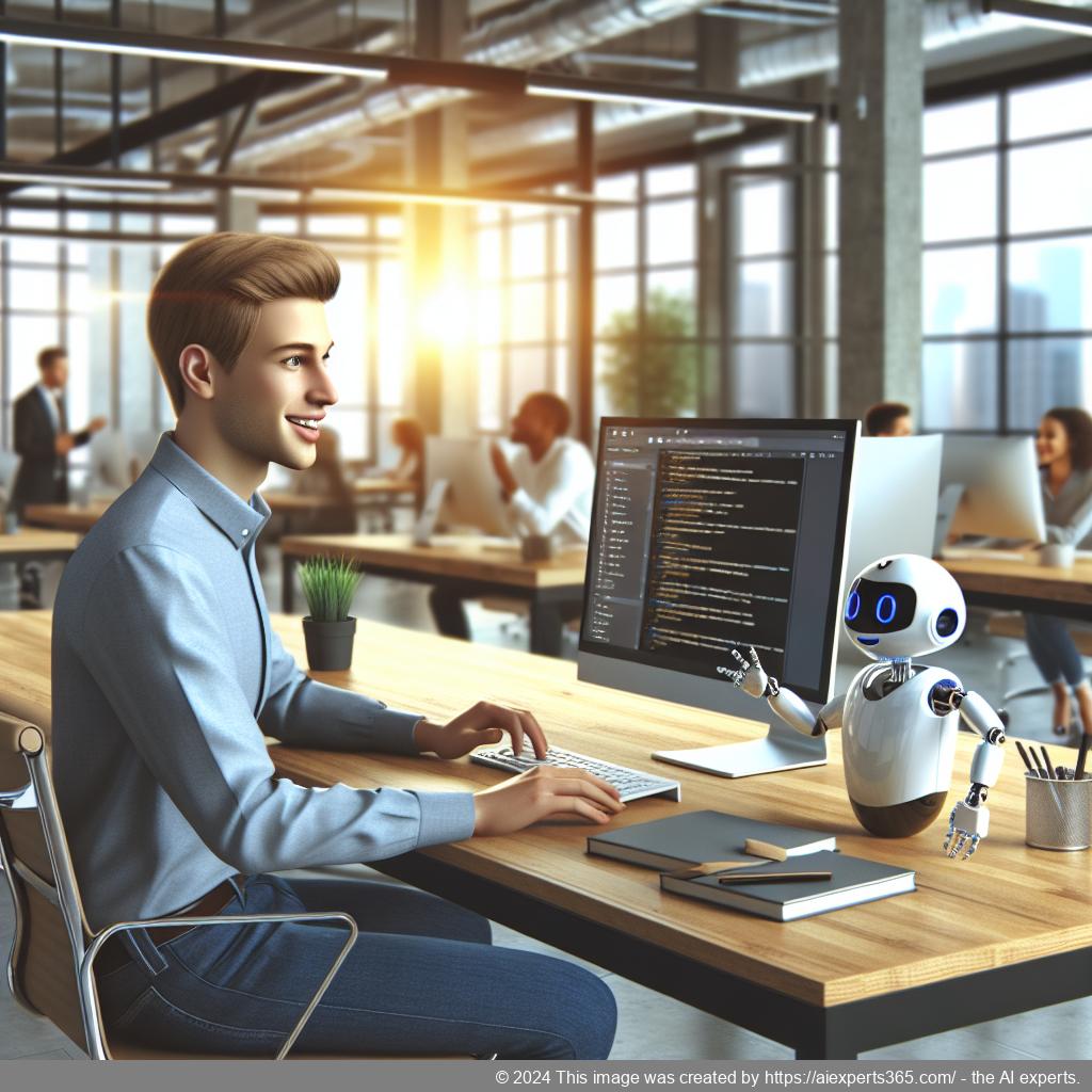 A visual representation of a person interacting with a WordPress chatbot plugin on a computer screen, showcasing enhanced customer engagement.