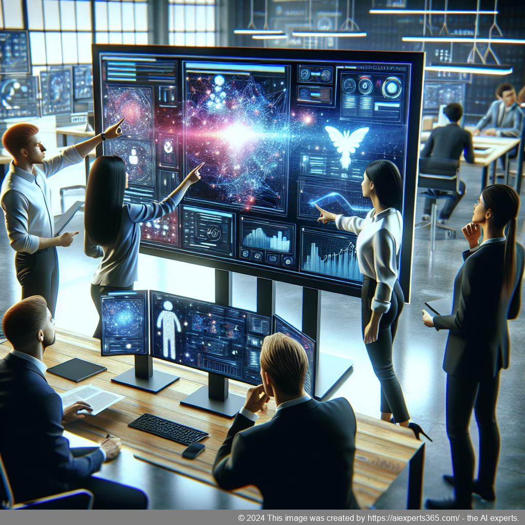 A visual representation of a multi-department chatbot facilitating seamless communication between various business departments.