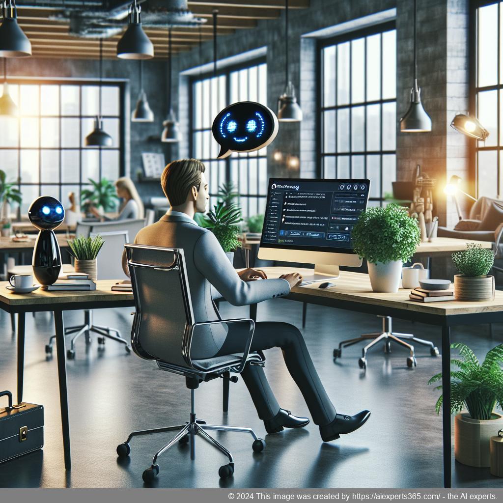 A professional-looking image showcasing a user interacting with Ailisha's innovative WordPress chat plugin on a laptop screen.