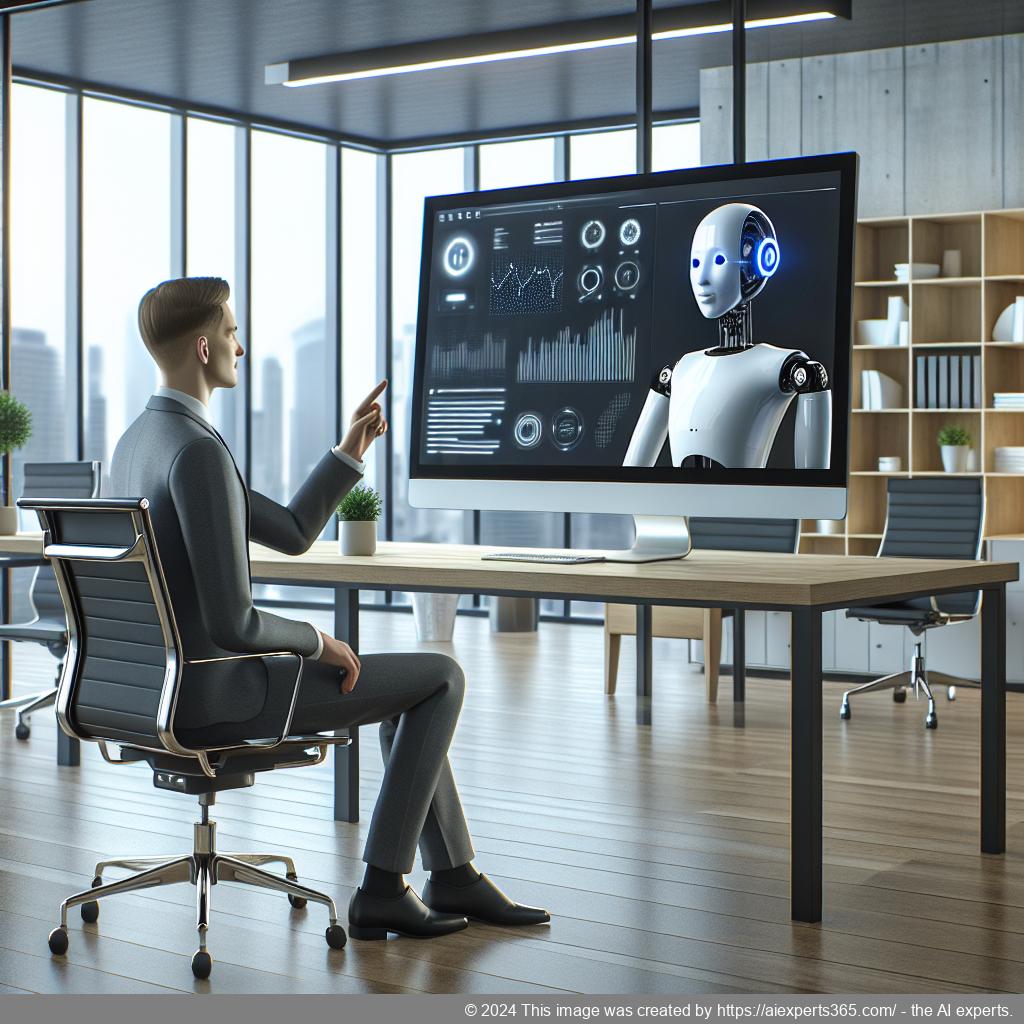 An illustration showing a friendly AI chatbot interacting with users on a WordPress website interface.