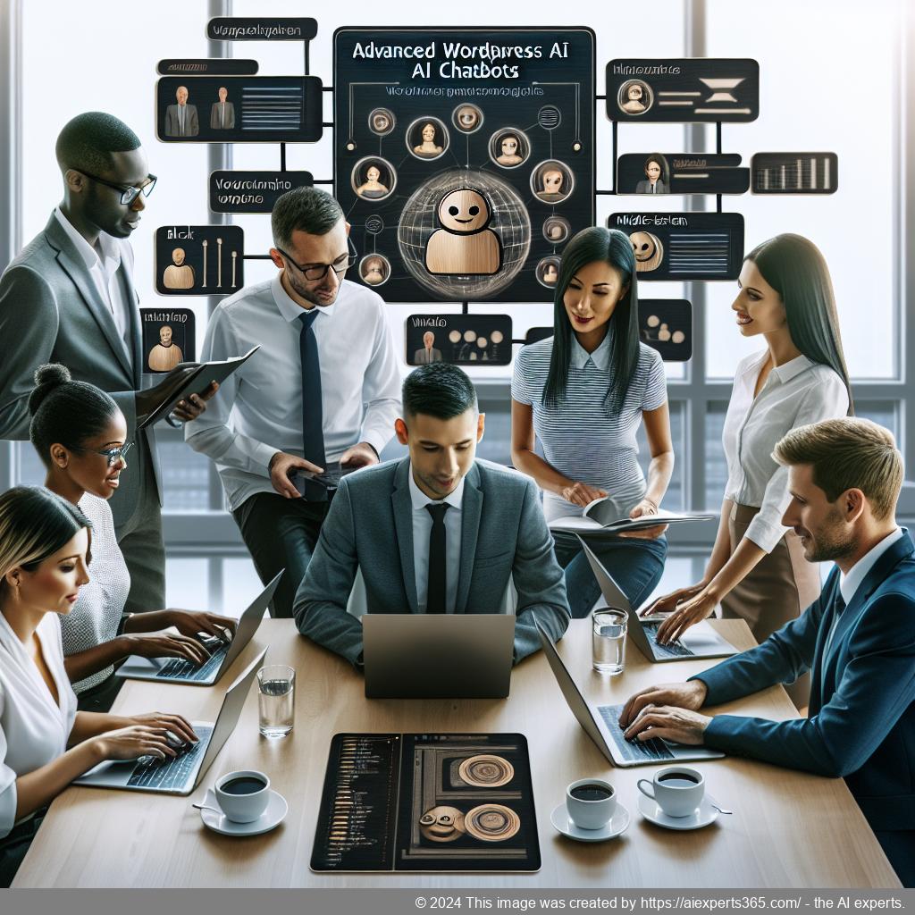 An illustration showcasing various features of top WordPress AI chatbots enhancing customer engagement.