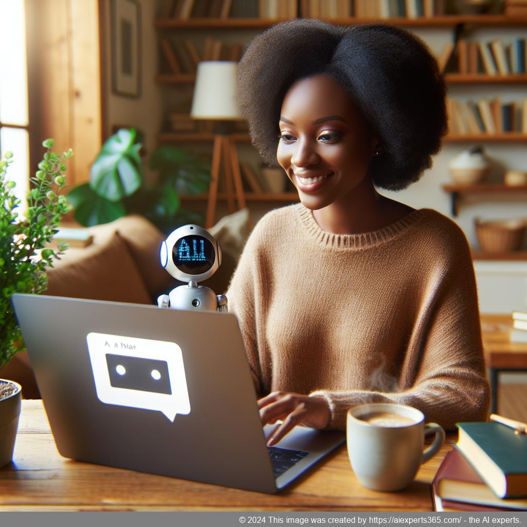 A visually appealing representation of a chat interface showcasing a friendly AI-powered assistant ready to assist users on a WordPress website.