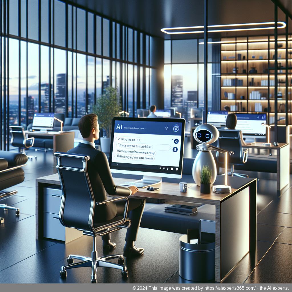 A professional setting showcasing an AI-driven ChatGPT chatbot assisting users on a WordPress website.