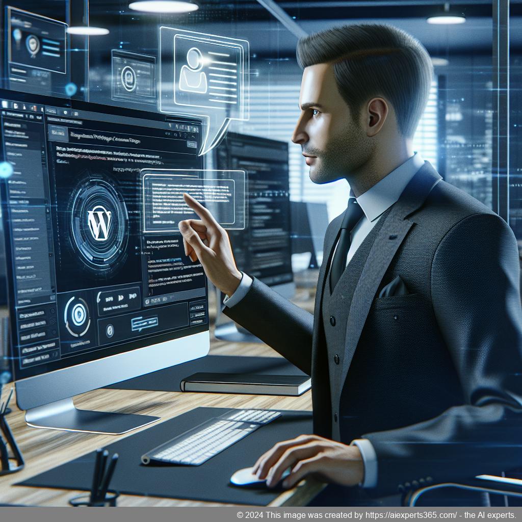 A visual representation of an AI-driven WordPress chatbot assisting customers online.