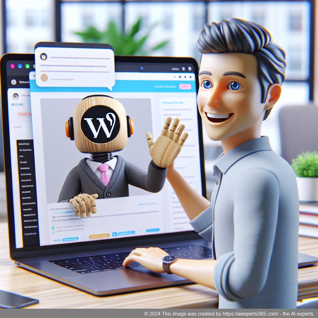 A visually appealing representation of a WordPress Chatbot in action on a website interface showcasing its interactive capabilities.