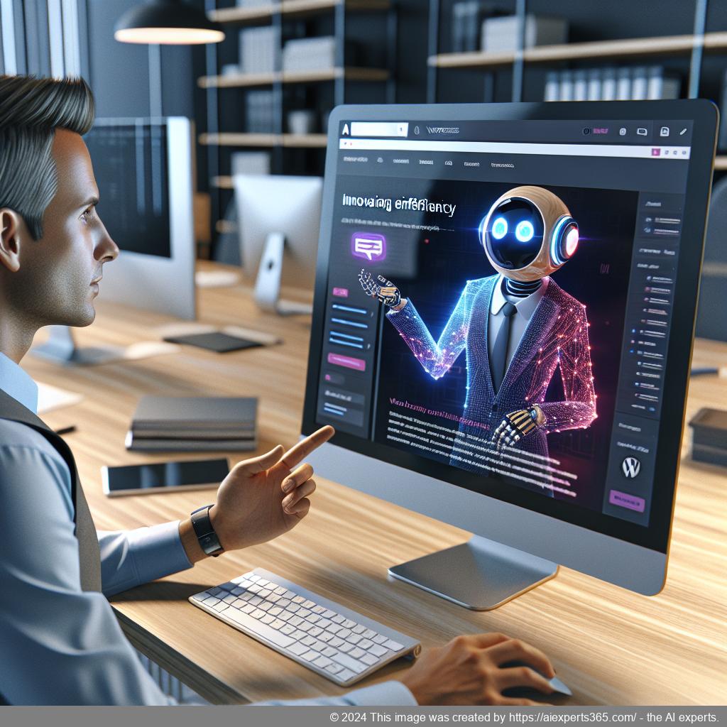 A professional-looking interface showcasing a WordPress website integrated with an advanced AI-driven chatbot designed for enhanced user interaction.