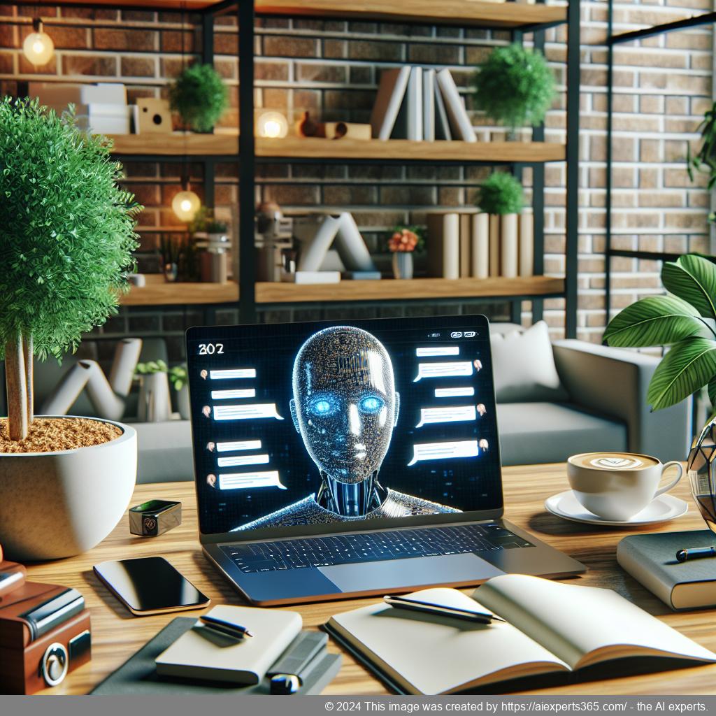 Ailisha's AI Chatbot interface displayed on a laptop screen showing engaging conversation with customers.