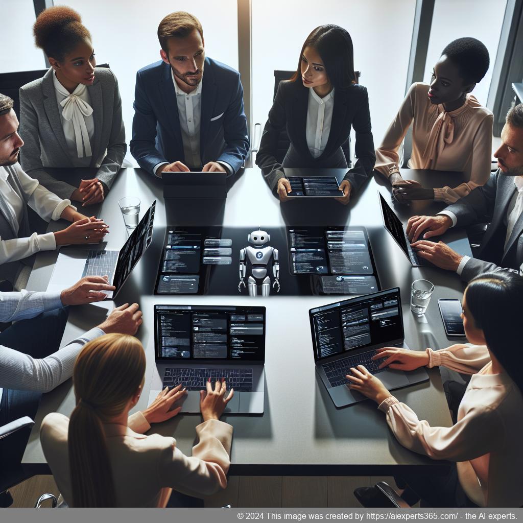 A visual representation showcasing enhanced team collaboration through a multi-department chatbot solution.