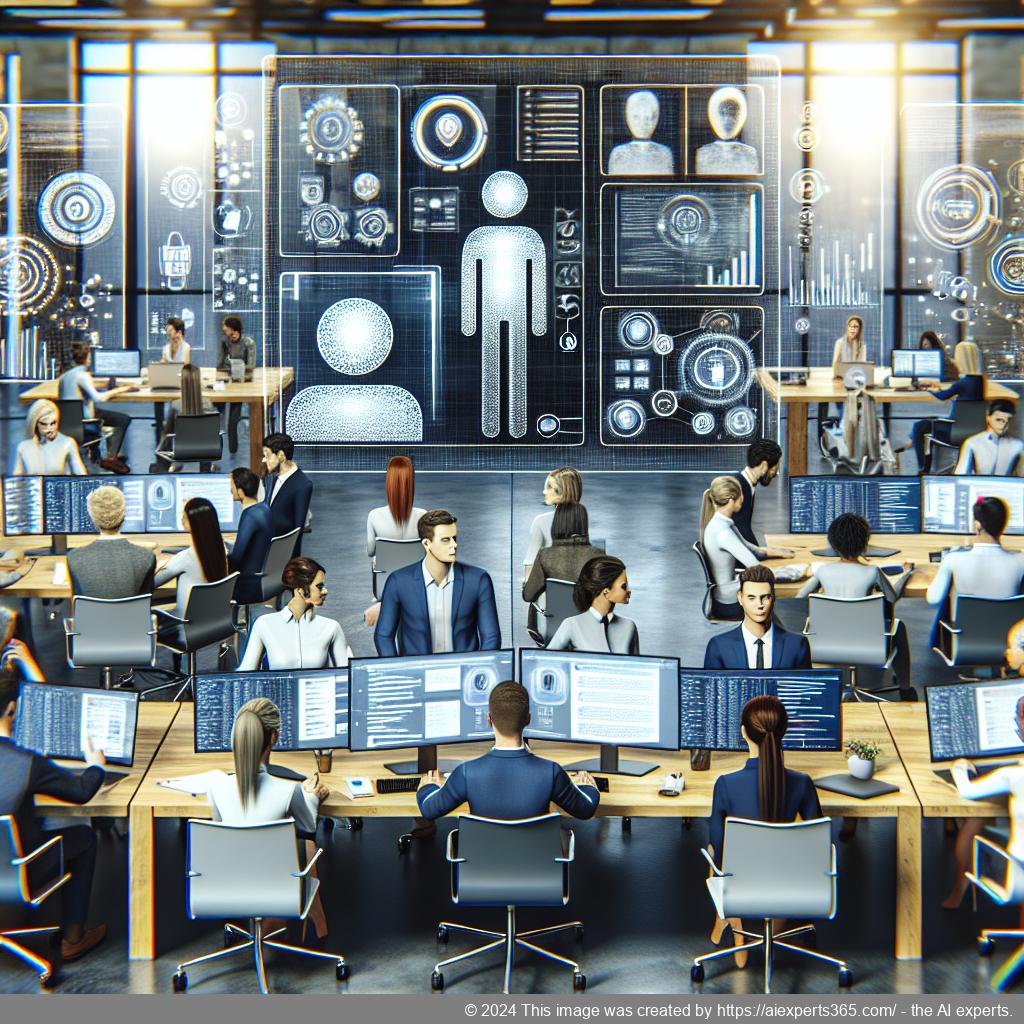 A visual representation of a multi-department chatbot enhancing customer service interactions across various business functions.