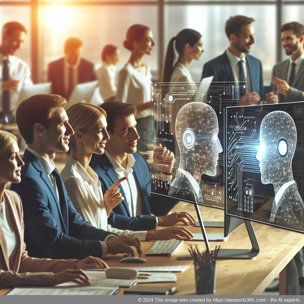 A visual representation of a smart multi-department chatbot interacting with customers across different business functions.