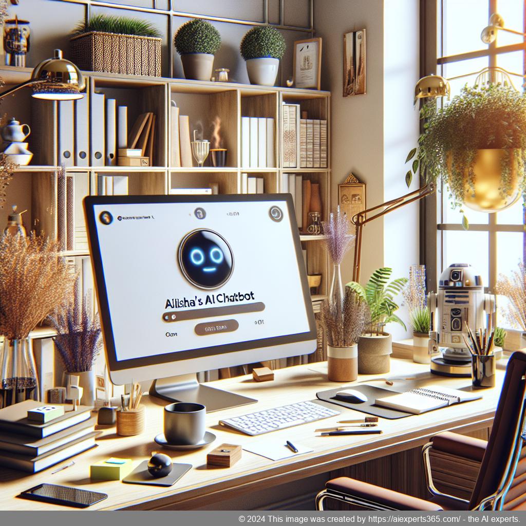 A screenshot showcasing Ailisha's AI Chatbot interface on a WordPress website highlighting its features like customization options and analytics tools.