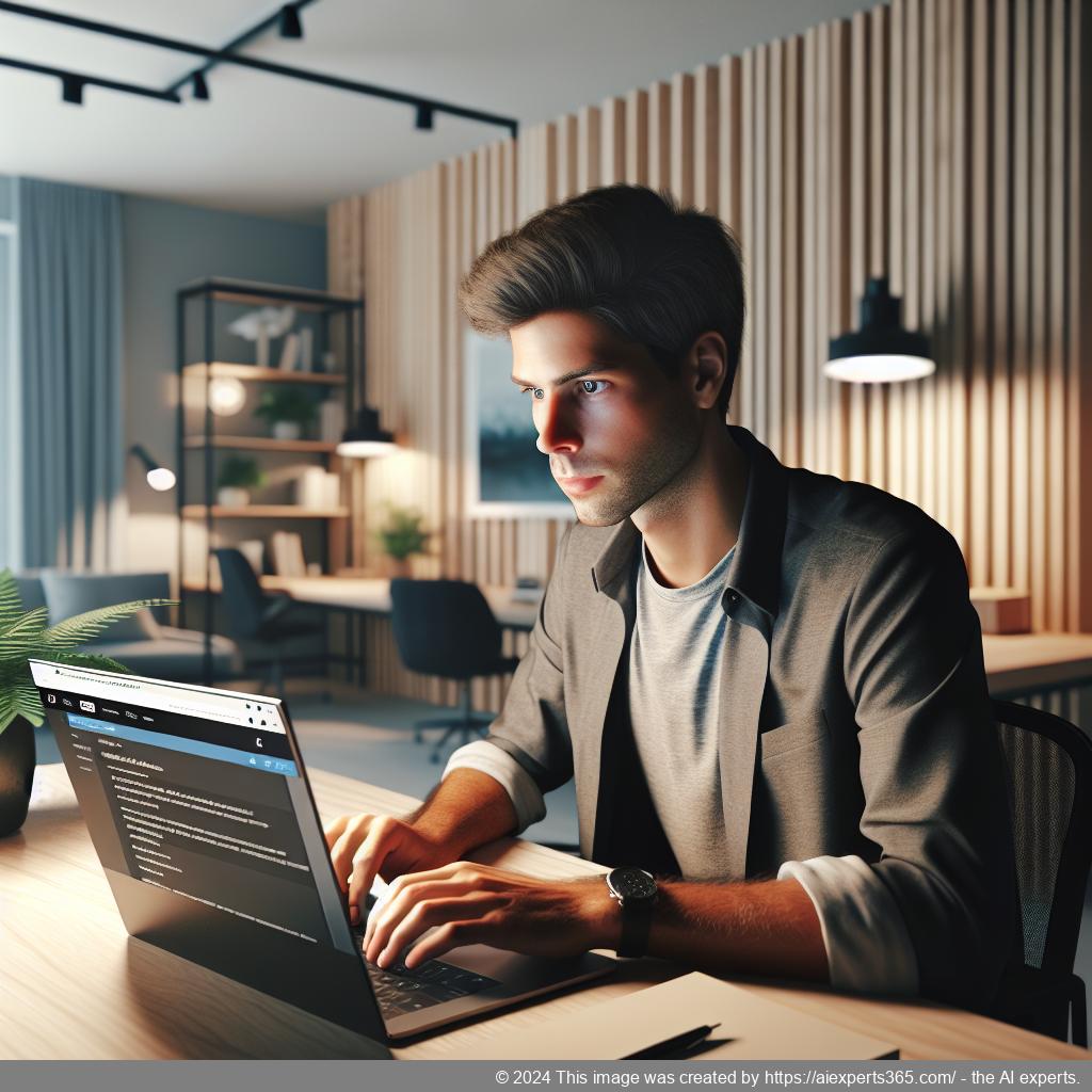 A professional setting showcasing a person interacting with customers via a WordPress chat plugin interface on a laptop.