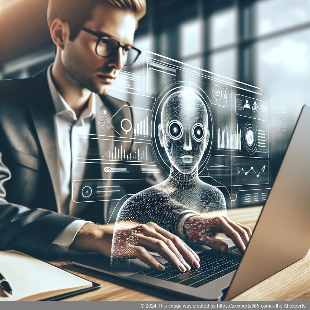 Ailisha's AI Chatbot interface displayed on a laptop screen showcasing its features for enhancing customer service on a WordPress site.