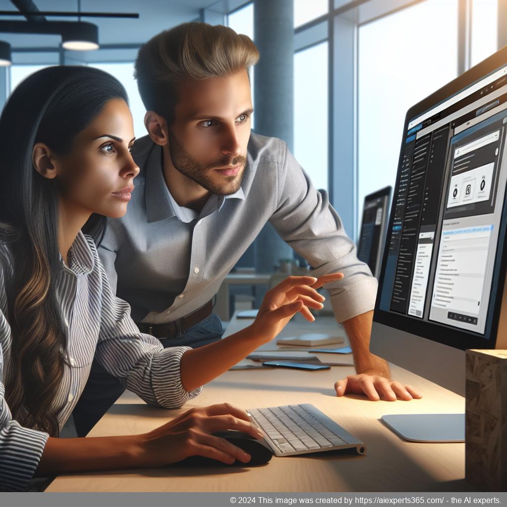 A professional setting showcasing individuals engaging via a WordPress chat plugin interface for enhanced customer interaction.