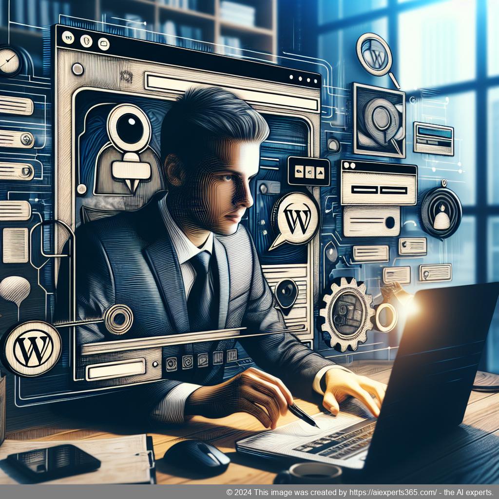 A professional setting showcasing a person using a laptop with a WordPress chat plugin interface open on screen, emphasizing enhanced customer engagement.