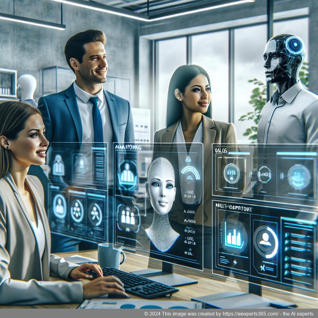 A visual representation of a multi-department chatbot enhancing customer service through AI-driven technology.