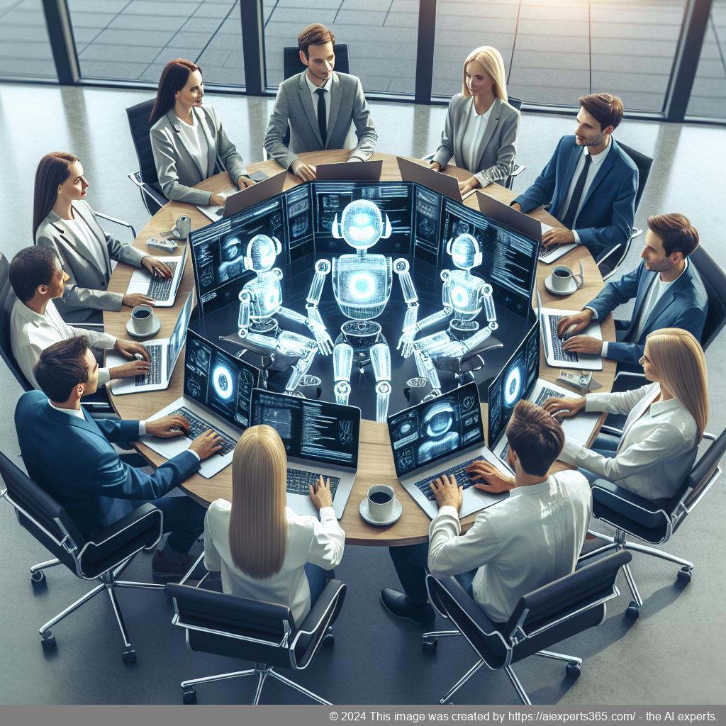 A visual representation of a multi-department chatbot enhancing customer service through seamless integration across various business functions.