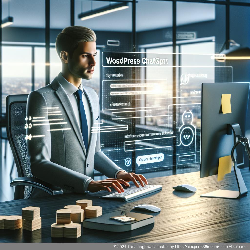 Illustration of a website featuring the WordPress ChatGPT Chatbot Plugin in action, showcasing its interface and interaction capabilities.