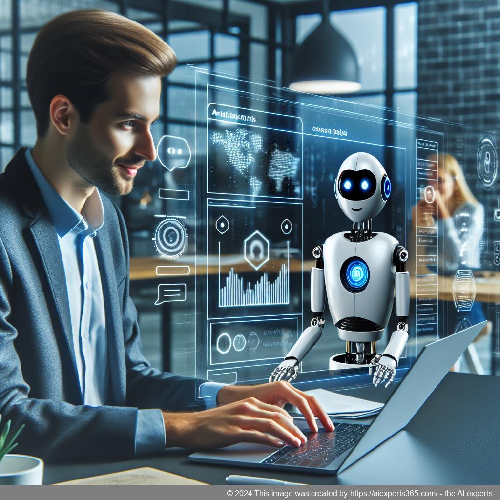 A visual representation of a user interacting with a chatbot on a WordPress website showcasing advanced AI technology.