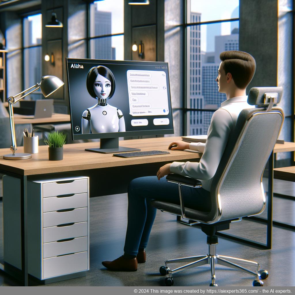 A visual representation of Ailisha's AI Chatbot showcasing its interface on a computer screen.