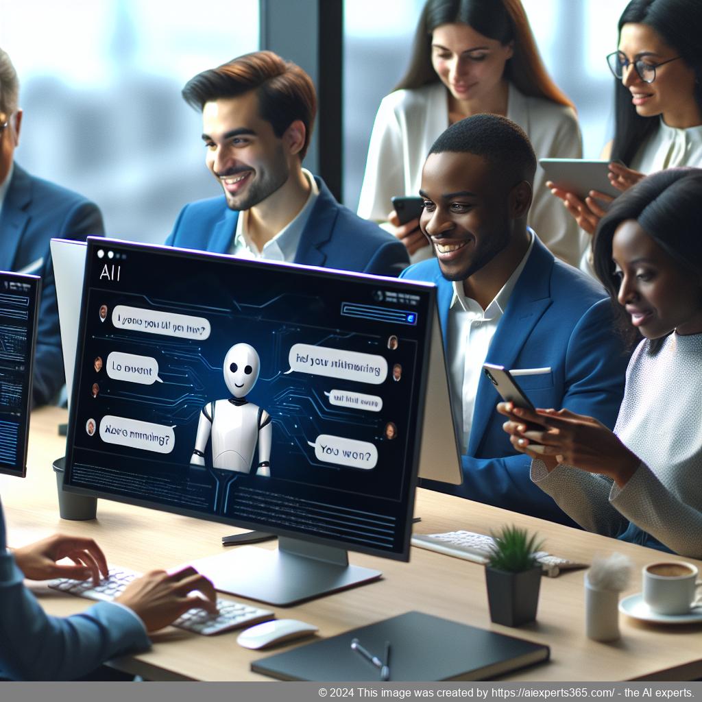 A professional setting showcasing an interactive chat interface powered by an AI-driven WordPress ChatGPT chatbot designed for enhancing user engagement.