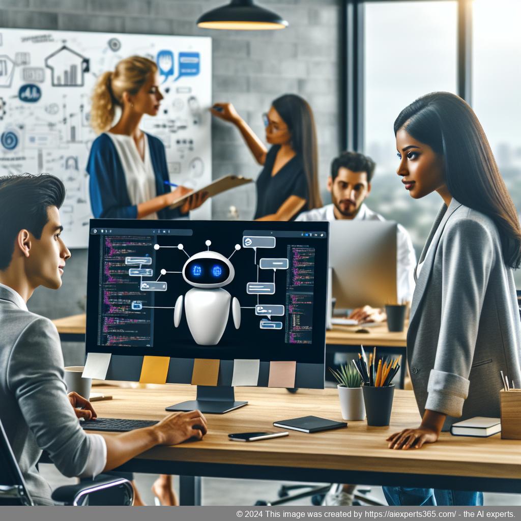 A visually engaging representation of a WordPress ChatGPT chatbot interacting with users on a website.