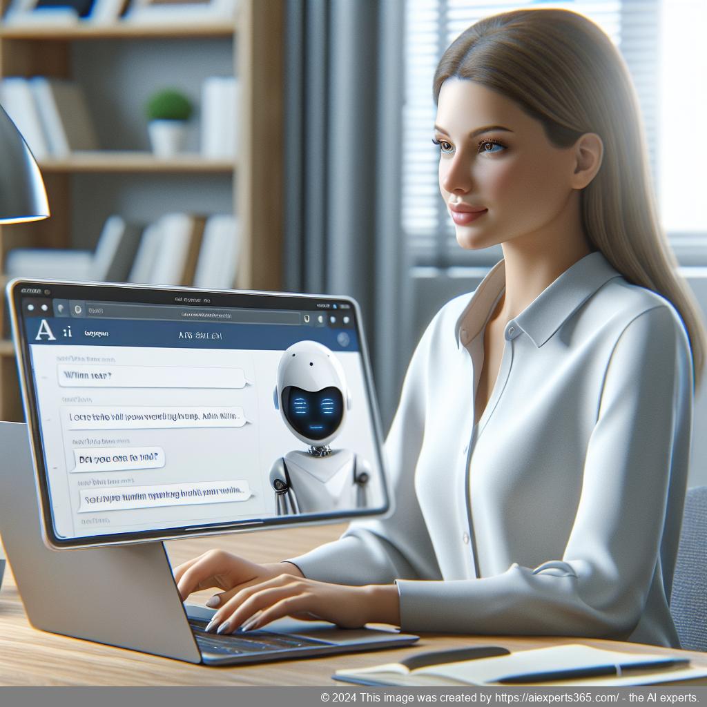 Ailisha's AI Chatbot interface displayed on a laptop screen, showcasing its features for enhancing customer engagement on a WordPress website.