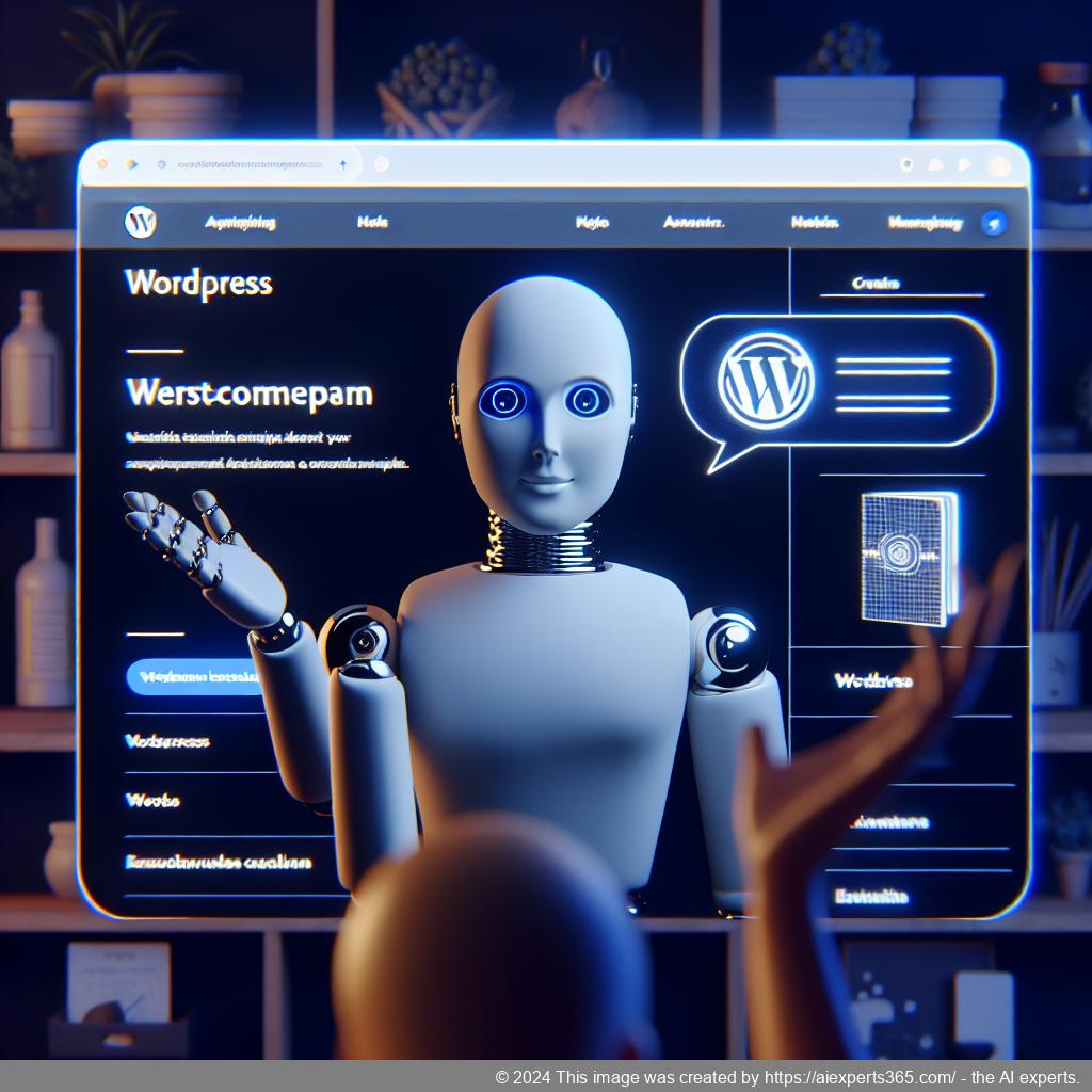 A modern e-commerce website showcasing an interactive WordPress chatbot assisting customers with inquiries.