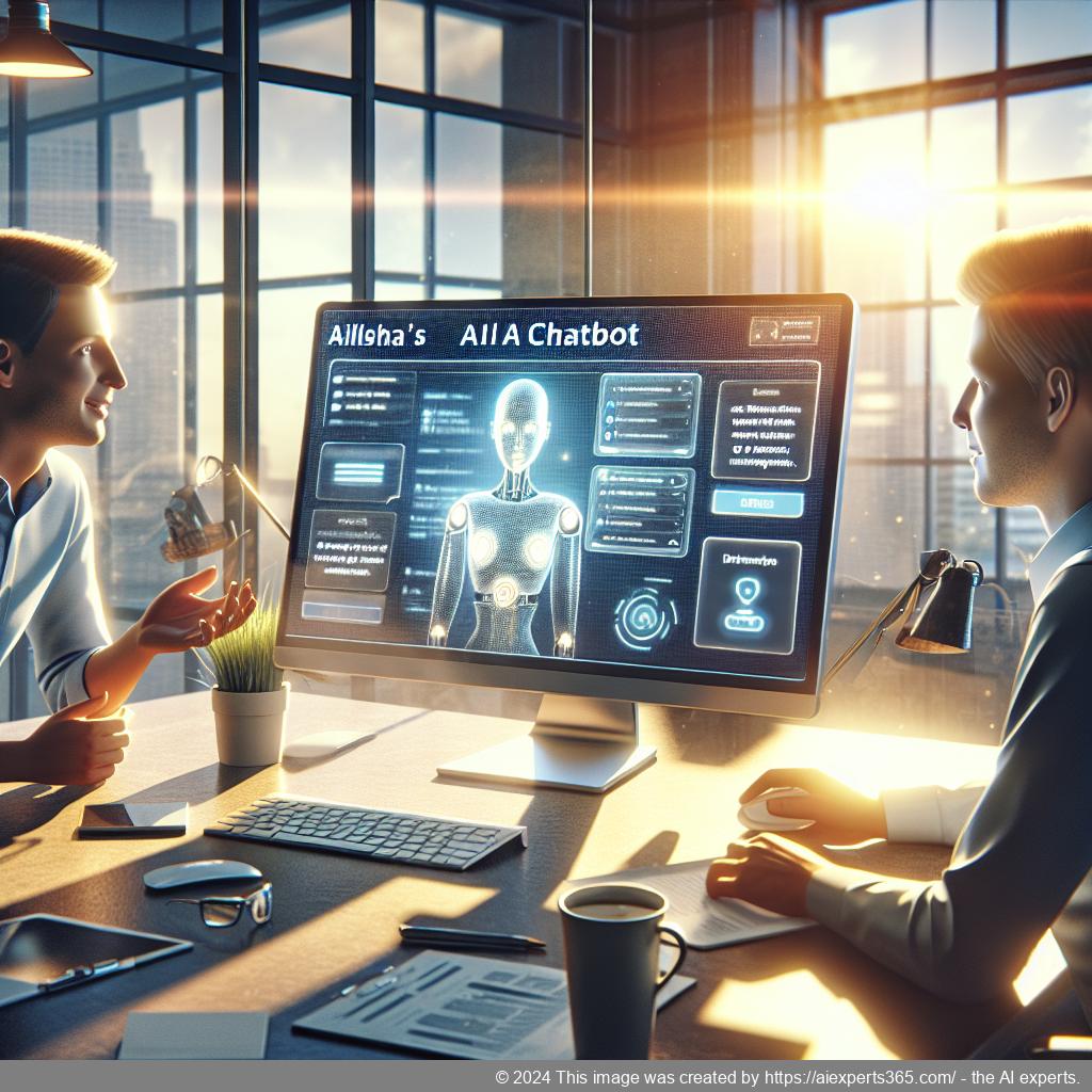 Ailisha's AI Chatbot interface displayed on a computer screen showcasing its features designed for enhancing customer service on WordPress websites.