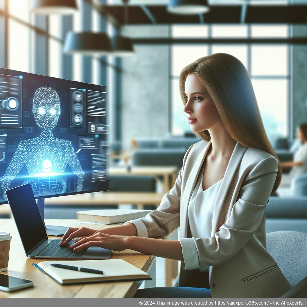 Ailisha's AI Chatbot interface displayed on a laptop screen showcasing seamless integration with a WordPress website.
