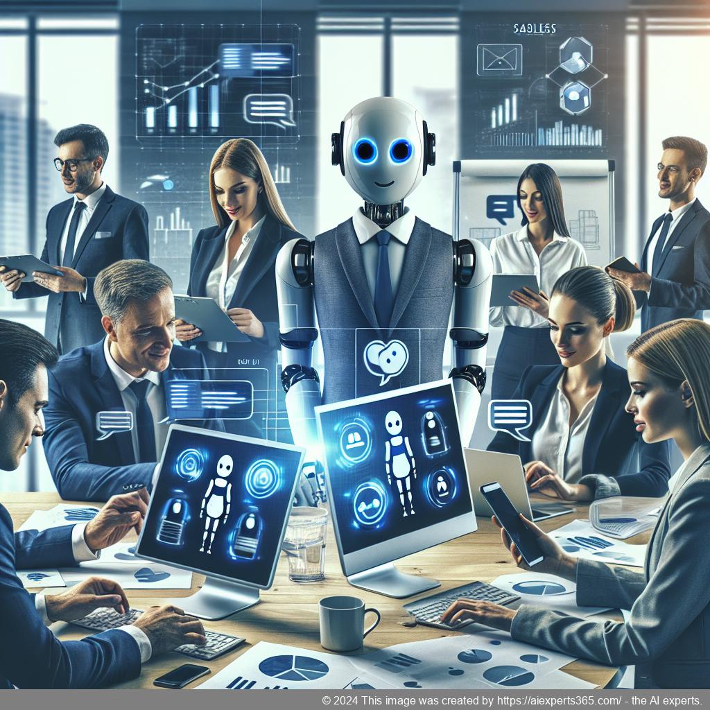 A visual representation of a multi-department chatbot enhancing sales and marketing success through AI-driven solutions.