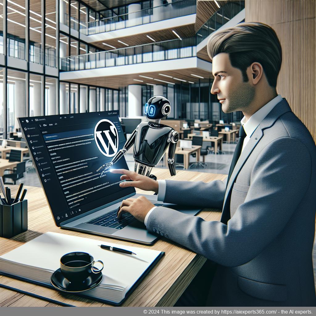 A visual representation of an engaging conversation between a user and an AI-powered WordPress chatbot on a computer screen.