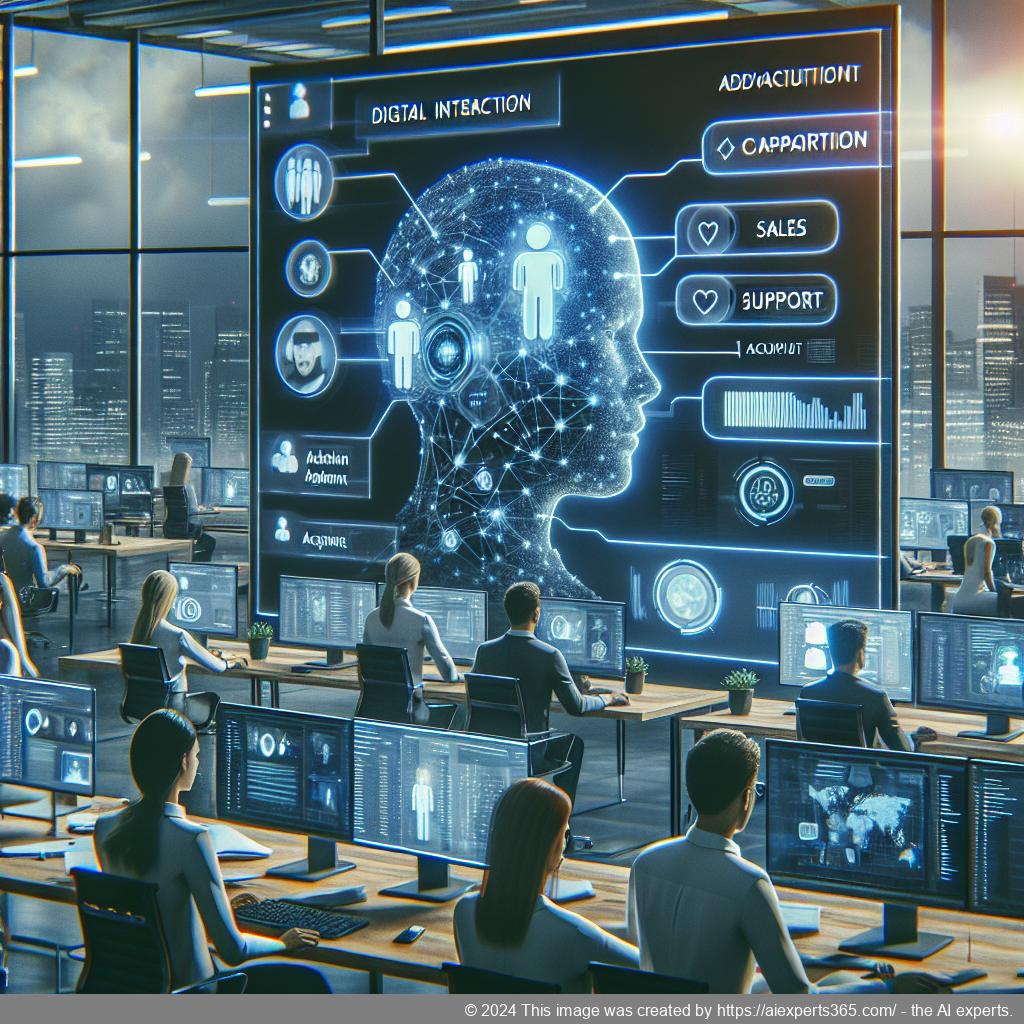 A visual representation of a multi-department chatbot enhancing business communication across various teams.
