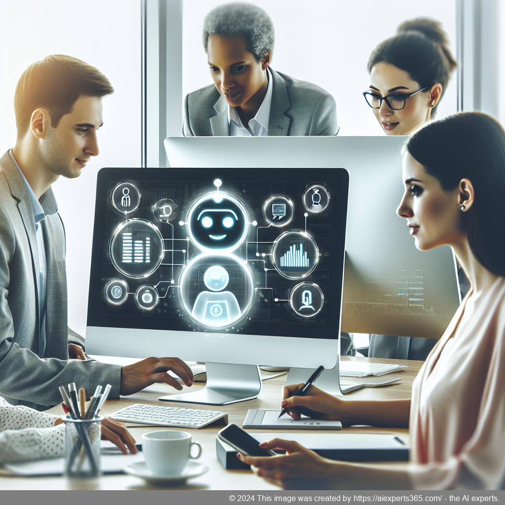 A visual representation of a multi-department chatbot interface showcasing seamless communication across various business functions.