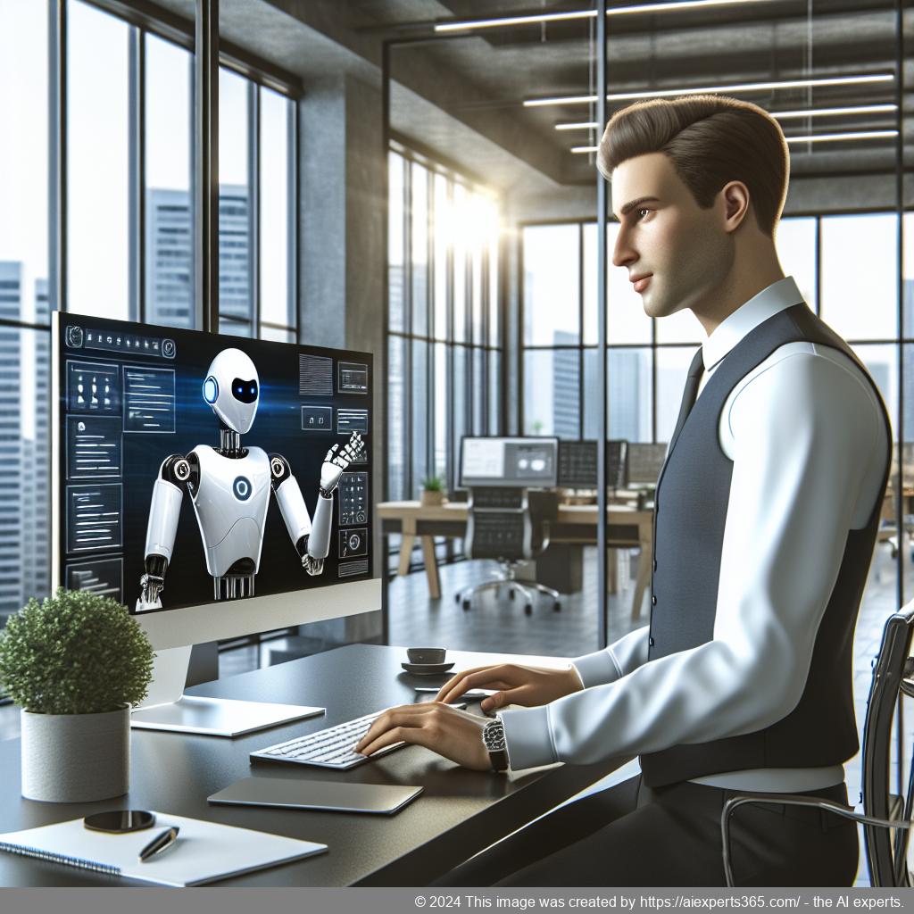 A visual representation of an AI-driven WordPress chat plugin showcasing its interface on a computer screen with engaging user interaction.