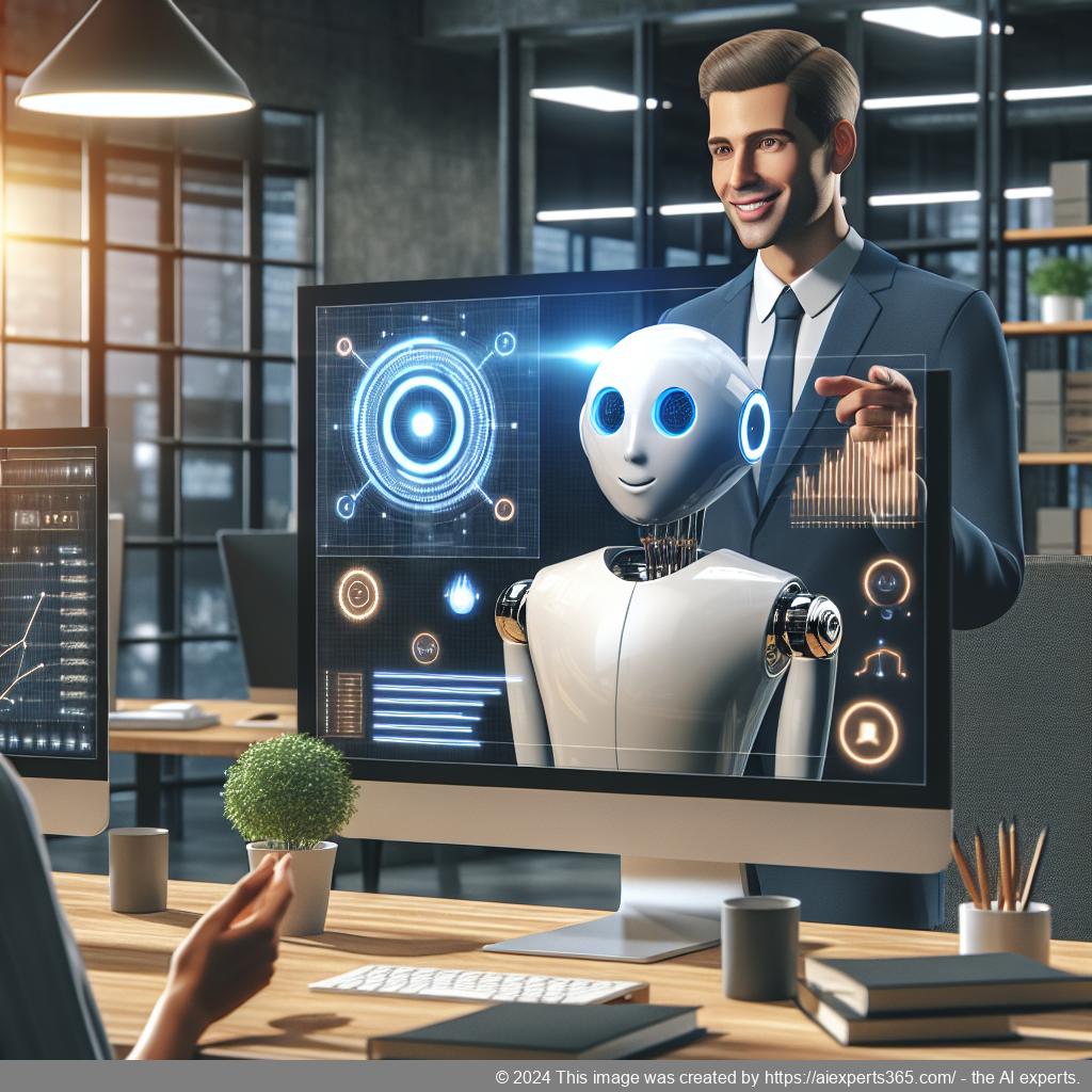 A visual representation of enhanced business operations using the WordPress ChatGPT Chatbot Plugin featuring an AI chatbot interacting with users.