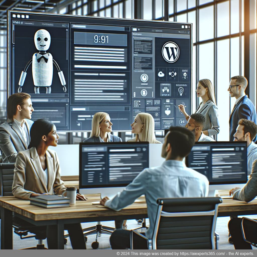 A professional-looking interface showcasing a versatile WordPress chatbot plugin enhancing user interaction on a website.