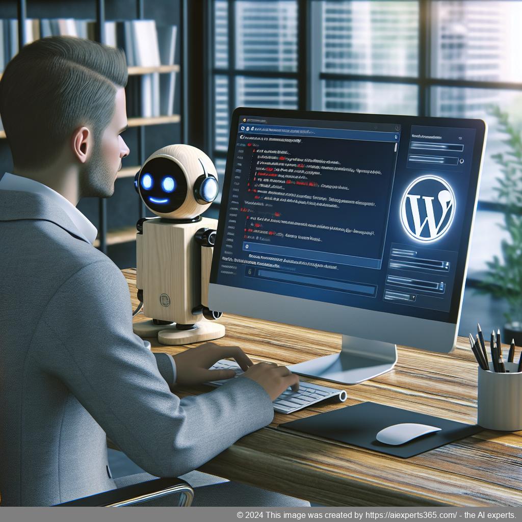 A professional-looking website interface showcasing a WordPress chatbot plugin in action, highlighting enhanced customer engagement features.