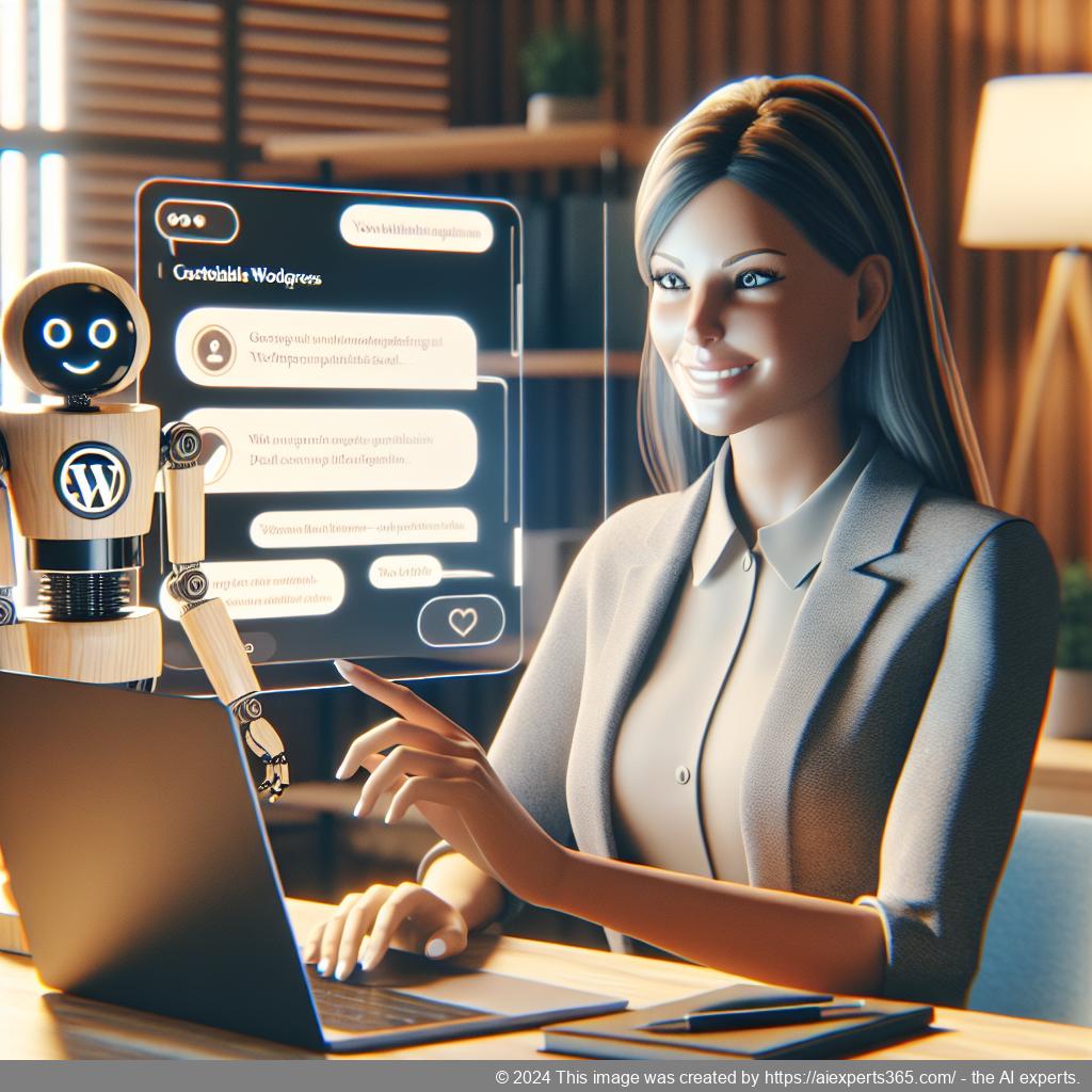 A customizable WordPress chatbot providing personalized assistance on a website interface.