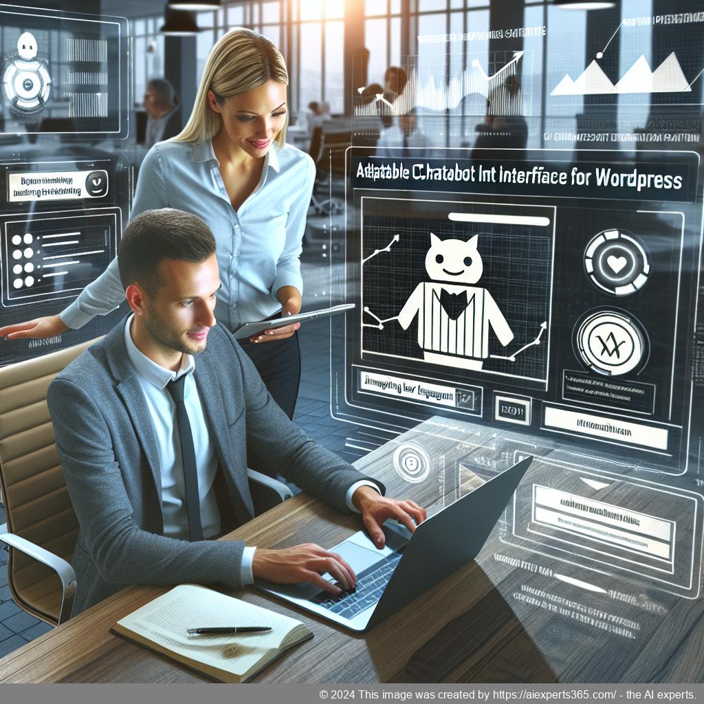 A visually engaging representation of customizing a WordPress chatbot for enhanced user interaction and engagement.
