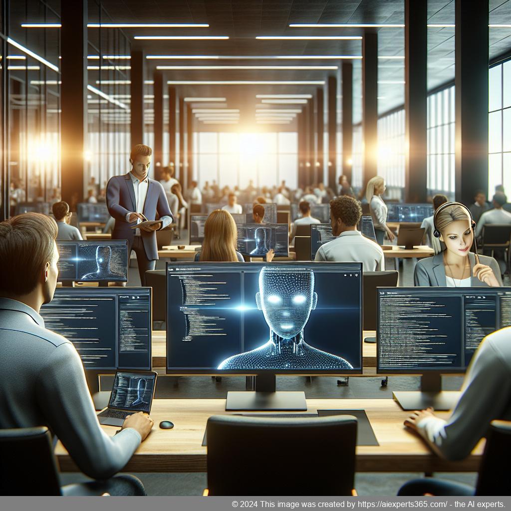 A visual representation showcasing a modern interface featuring a friendly AI-driven WordPress chatbot engaging with users on various devices.