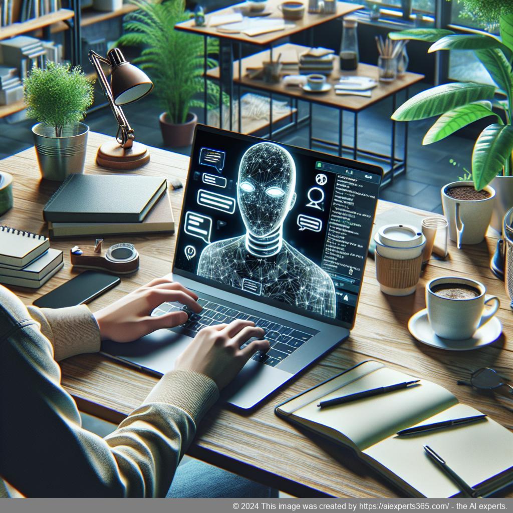 Ailisha's AI Chatbot interface displayed on a modern laptop screen showcasing its features designed for enhancing customer engagement on WordPress websites.