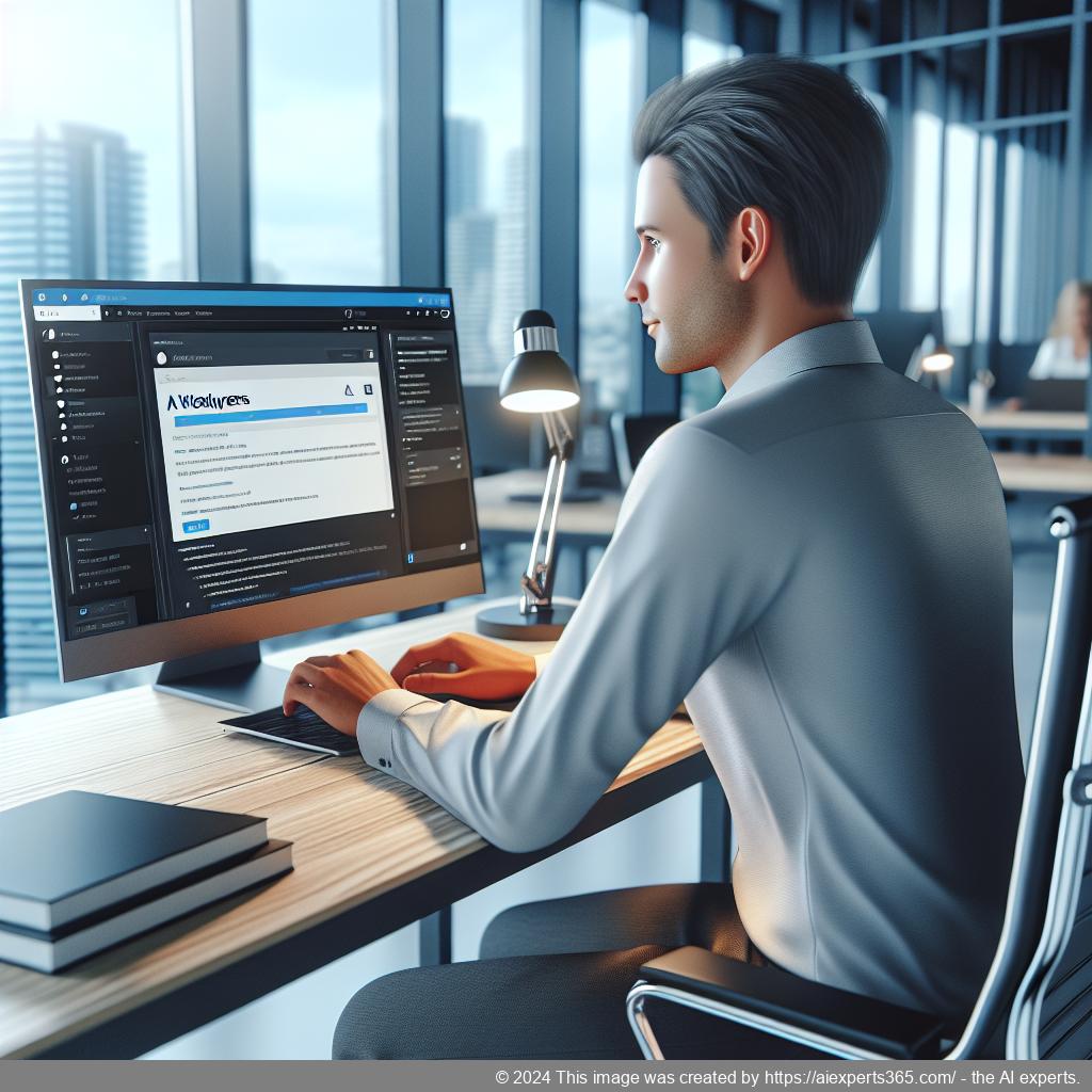 An illustration showing a person interacting with an AI-powered WordPress chat plugin on a laptop, symbolizing enhanced customer service.
