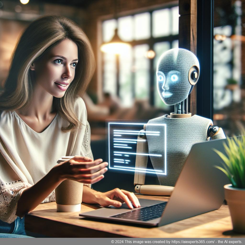 Ailisha's AI Chatbot interface displayed on a laptop screen, showcasing its user-friendly design tailored for small businesses.