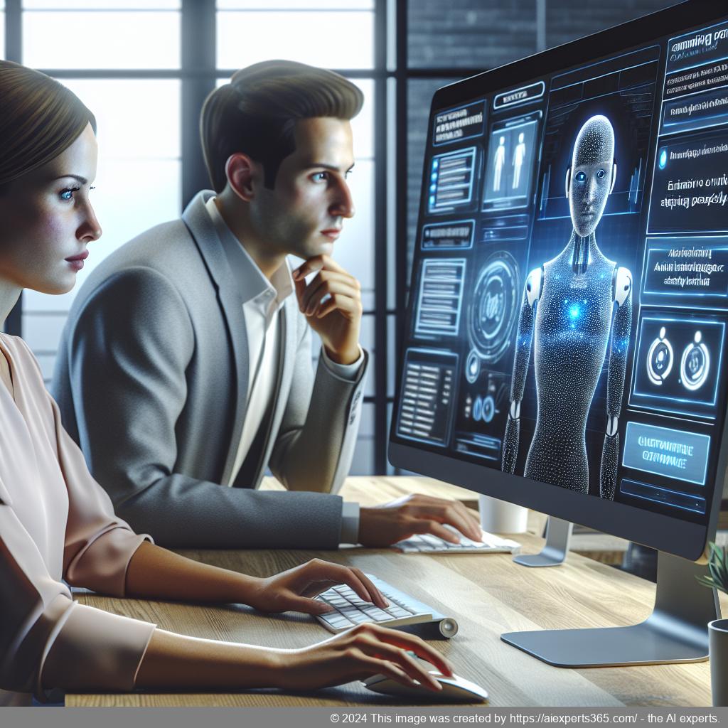 A visual representation of a friendly AI-powered chatbot interface on a computer screen showcasing its capabilities in enhancing customer service.