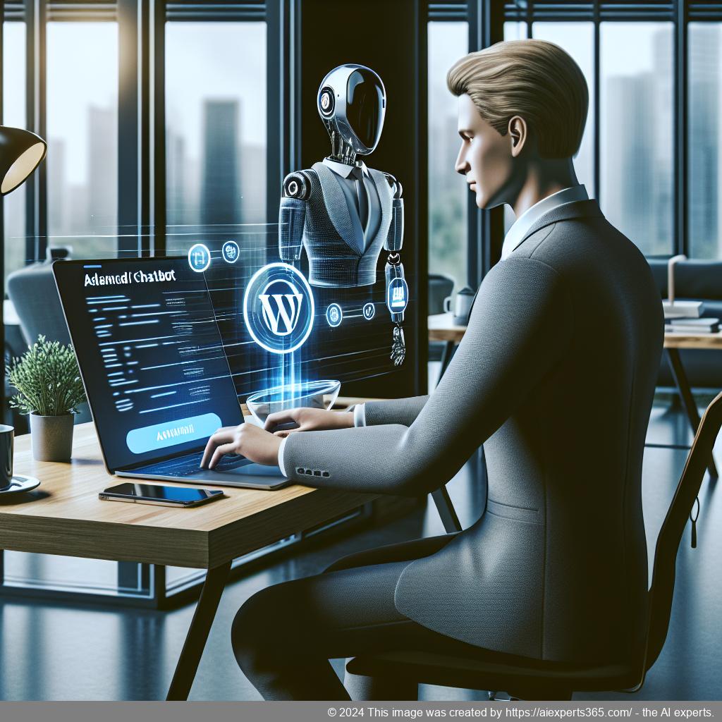 A screenshot showcasing Ailisha's AI Chatbot interface on a WordPress website highlighting its features like FAQ integration and customization options.