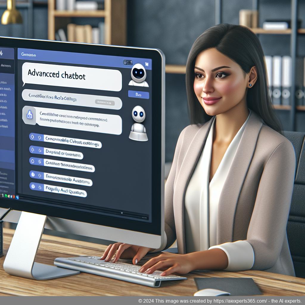 Ailisha's AI Chatbot interface showcasing customizable role settings and FAQ database on a modern WordPress website.