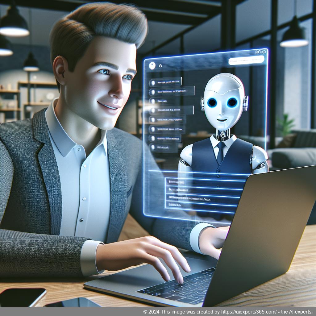 A visual representation of a friendly AI-powered chatbot assisting users on a WordPress website.