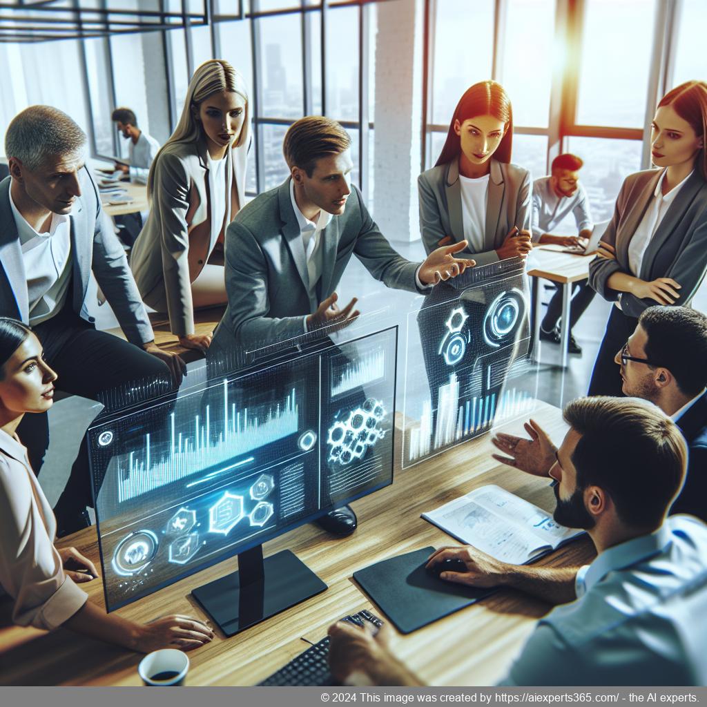 A professional team discussing strategies using the best WordPress chatbot plugin for enhancing business growth.